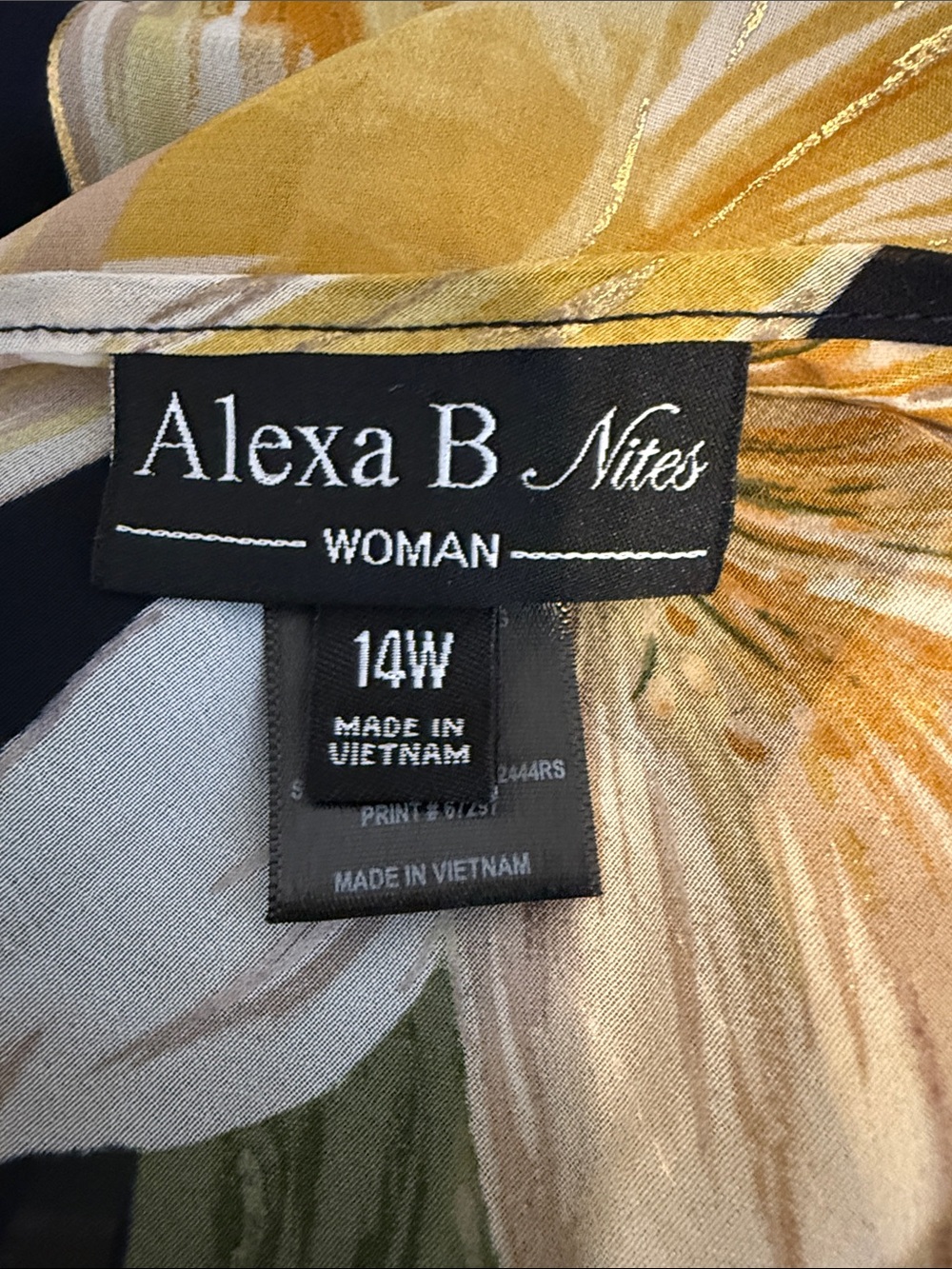 Black Floral Wrap Maxi Dress with Yellow Accents - Picture 6 of 7